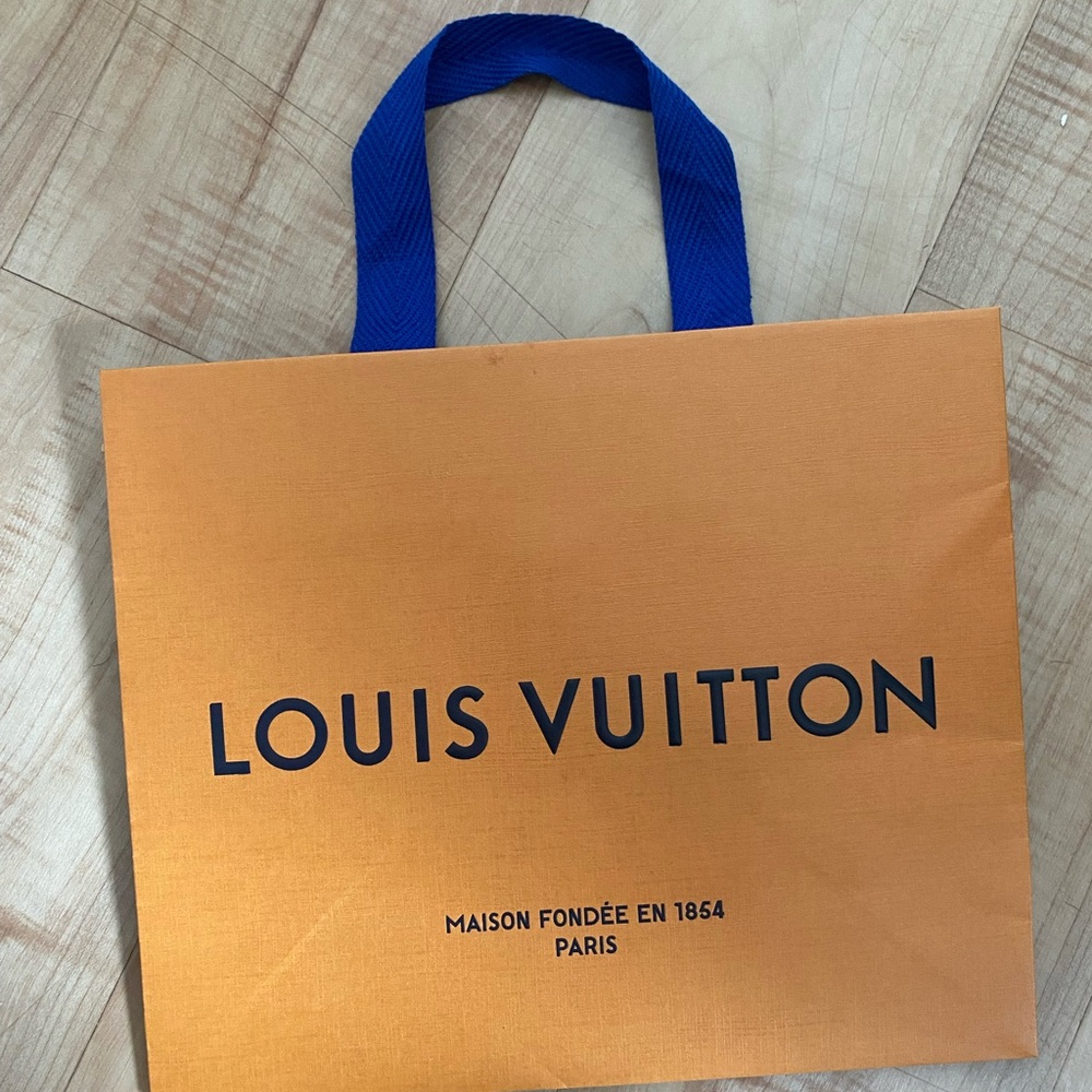 Louis Vuitton Orange and Blue Branded Shopping Bag
